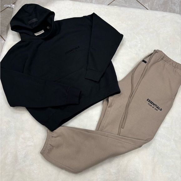 Essentials Black and Tan Loungewear Set
